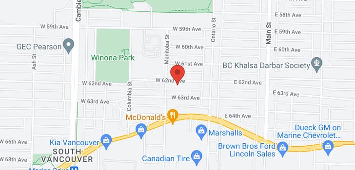 map of 156 W 62ND AVENUE